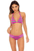 Luli Fama Time To Fiesta NEON PINK TRIANGLE HALTER TOP